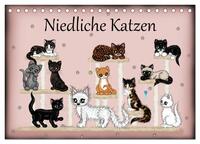 Niedliche Katzen (Tischkalender 2025 DIN A5 quer), CALVENDO Monatskalender