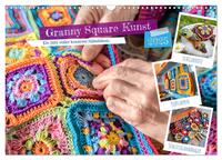 Granny Square Kunst - Ein Jahr voller kreativer Häkelideen (Wandkalender 2025 DIN A3 quer), CALVENDO Monatskalender