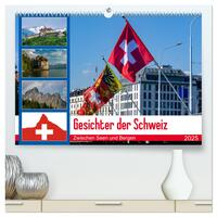 Gesichter der Schweiz, Zwischen Seen und Bergen (hochwertiger Premium Wandkalender 2025 DIN A2 quer), Kunstdruck in Hochglanz