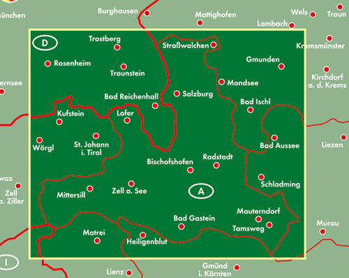 Salzburg, Autokarte 1:150.000, Top 10 Tips