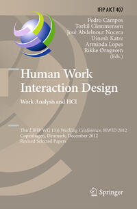 Human Work Interaction Design. Work Analysis and HCI