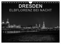 Dresden - Elbflorenz bei Nacht (Wandkalender 2025 DIN A4 quer), CALVENDO Monatskalender