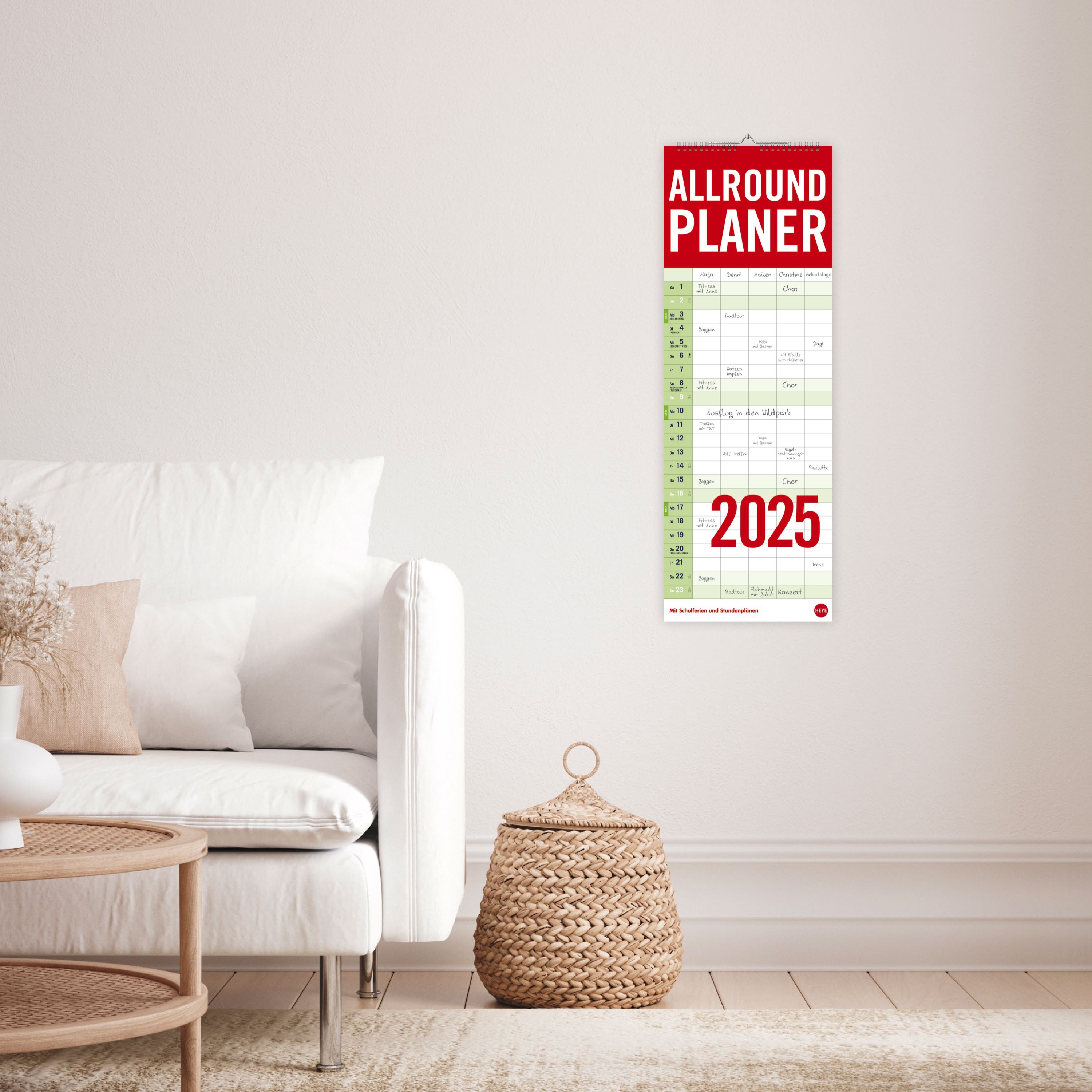 Allround-Familienplaner Vertical Kalender 2025