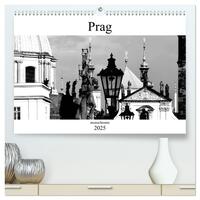 Prag monochrom (hochwertiger Premium Wandkalender 2025 DIN A2 quer), Kunstdruck in Hochglanz