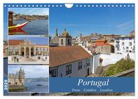 Portugal - Porto, Coimbra, Lissabon (Wandkalender 2025 DIN A4 quer), CALVENDO Monatskalender