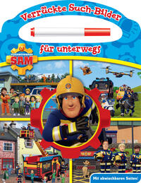 Feuerwehrmann Sam - Verrückte Such-Bilder für unterwegs - Wimmelbuch - Pappbilderbuch mit Stift und abwischbaren Seiten ab 3 Jahren