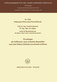 Grundlagen der Raffination eines einfachen Baustahles nach dem Elektro-Schlacke-Umschmelzverfahren