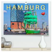 Hamburg - meine Stadt mit viel Herz (hochwertiger Premium Wandkalender 2025 DIN A2 quer), Kunstdruck in Hochglanz