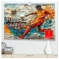 Fußball Graffiti - sportliche Kunst (hochwertiger Premium Wandkalender 2025 DIN A2 quer), Kunstdruck in Hochglanz