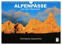 Alpenpässe auf dem Rennrad "Himmlische Serpentinen" (Wandkalender 2025 DIN A4 quer), CALVENDO Monatskalender