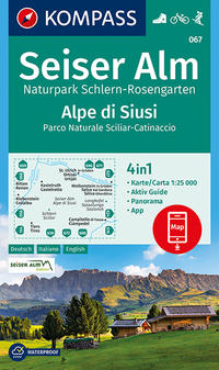 KOMPASS Wanderkarte Seiser Alm, Naturpark Schlern-Rosengarten, Alpe di Siusi