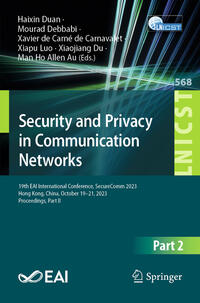 Security and Privacy in Communication Networks