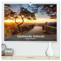 Sächsische Schweiz – Impressionen (hochwertiger Premium Wandkalender 2025 DIN A2 quer), Kunstdruck in Hochglanz