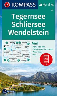 KOMPASS Wanderkarte 8 Tegernsee, Schliersee, Wendelstein 1:50.000