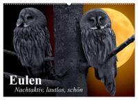 Eulen. Nachtaktiv, lautlos, schön (Wandkalender 2025 DIN A2 quer), CALVENDO Monatskalender