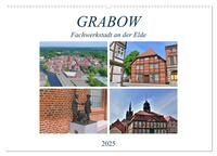 Grabow - Fachwerkstadt an der Elde (Wandkalender 2025 DIN A2 quer), CALVENDO Monatskalender