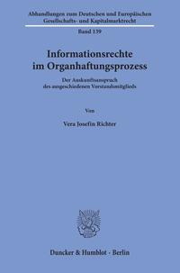 Informationsrechte im Organhaftungsprozess.