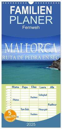 Familienplaner 2025 - Mallorca- Ruta Pedra en Sec mit 5 Spalten (Wandkalender, 21 x 45 cm) CALVENDO