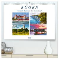 Rügen - Gemalte Ansichten der Ostseeinsel (hochwertiger Premium Wandkalender 2025 DIN A2 quer), Kunstdruck in Hochglanz