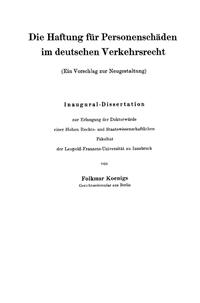 Die Haftung für Personenschäden im deutschen Verkehrsrecht