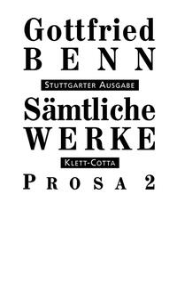 Sämtliche Werke - Stuttgarter Ausgabe. Bd. 4 - Prosa 2 (Sämtliche Werke - Stuttgarter Ausgabe, Bd. 4)