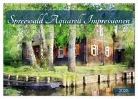 Spreewald Aquarell Impressionen (Wandkalender 2025 DIN A2 quer), CALVENDO Monatskalender