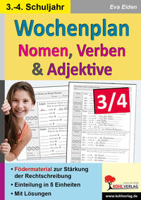 Wochenplan Nomen, Verben und Adjektive