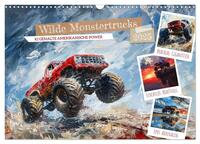 Wilde Monstertrucks (Wandkalender 2025 DIN A3 quer), CALVENDO Monatskalender