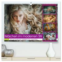 Märchen im modernen Stil (hochwertiger Premium Wandkalender 2025 DIN A2 quer), Kunstdruck in Hochglanz