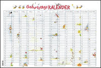 Alpha Edition - Geburtstags-Wandplaner Cartoon, immerwährend, 49,5x33,5cm, Kalender mit immerwährendem Kalendarium, viel Platz zum Gestalten und deutsches Kalendarium