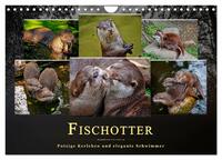 Fischotter - putzige Kerlchen und elegante Schwimmer (Wandkalender 2025 DIN A4 quer), CALVENDO Monatskalender