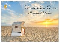 Wunderschöne Ostsee Rügen und Usedom (Wandkalender 2025 DIN A2 quer), CALVENDO Monatskalender