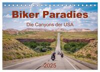 Biker Paradies - Die Canyons der USA (Tischkalender 2025 DIN A5 quer), CALVENDO Monatskalender