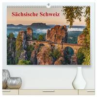 Sächsische Schweiz / CH-Version (hochwertiger Premium Wandkalender 2025 DIN A2 quer), Kunstdruck in Hochglanz