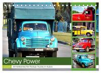 CHEVY POWER - Amerikanische Pickup Trucks in Kuba (Tischkalender 2025 DIN A5 quer), CALVENDO Monatskalender