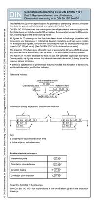 Geometrical tolerancing according to DIN EN ISO 1101- Part 2 -2D/3D-Presentation incl. dimensional tolerancing Fold-out leaflet - Book with e-book