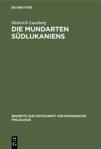 Die Mundarten Südlukaniens