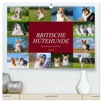 Britische Hütehunde - Treue Freunde auf vier Pfoten (hochwertiger Premium Wandkalender 2025 DIN A2 quer), Kunstdruck in Hochglanz