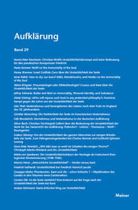 Aufklärung, Band 29: Das Problem der Unsterblichkeit in der Philosophie, den Wissenschaften und den Künsten des 18. Jahrhunderts