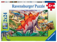 Children's puzzle 2x24 Teile - Wilde Urzeittiere