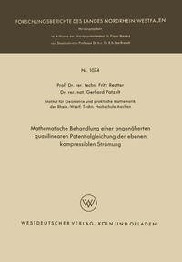 Mathematische Behandlung einer angenäherten quasilinearen Potentialgleichung der ebenen kompressiblen Strömung