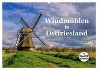 Windmühlen in Ostfriesland (Wandkalender 2025 DIN A2 quer), CALVENDO Monatskalender