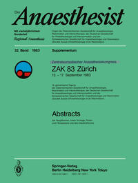 Zentraleuropôischer Anaesthesiekongress ZAK 83 Zürich