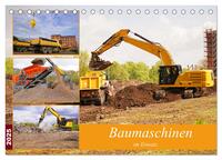 Baumaschinen im Einsatz (Tischkalender 2025 DIN A5 quer), CALVENDO Monatskalender