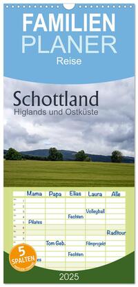 Familienplaner 2025 - Schottland Highlands und Ostküste mit 5 Spalten (Wandkalender, 21 x 45 cm) CALVENDO