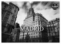 Madrid - Schwarz-Weiß Impressionen (Wandkalender 2025 DIN A3 quer), CALVENDO Monatskalender