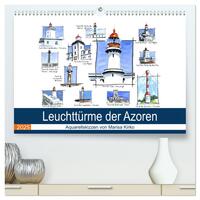 Leuchttürme der Azoren (hochwertiger Premium Wandkalender 2025 DIN A2 quer), Kunstdruck in Hochglanz