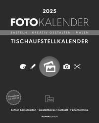 Alpha Edition - Fotokalender Tischaufsteller hoch 2025, 16x20cm, Bastelkalender mit Seiten aus hochwertigem Bastelkarton, gestaltbares Titelblatt, mit Komfortaufsteller, deutsches Kalendarium