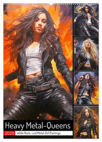 Heavy Metal-Queens. Wilde Rock- und Metal-Girl Paintings (Wandkalender 2025 DIN A2 hoch), CALVENDO Monatskalender