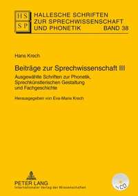 Beiträge zur Sprechwissenschaft III